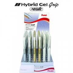 36 Pentel Hybrid Gel Grip DX K230 in Weiß Gold und Silb 36 Pentel Hybrid Gel Grip DX K230 in Weiß Gold und Silb