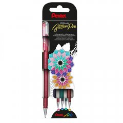 4er Set Pentel Tintenroller Hybrid Dual Metallic Glitter Gel K110-4 4er Set Pentel Tintenroller Hybrid Dual Metallic Glitter Gel K110-4