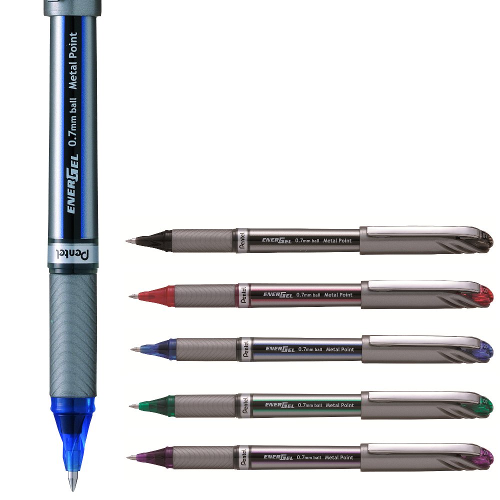 Pentel EnerGel BL27 Tintenroller - Rot, 0,35 Mm Strich - Schnell Trocknend, Mit Metallspitze, Recyceltes Material