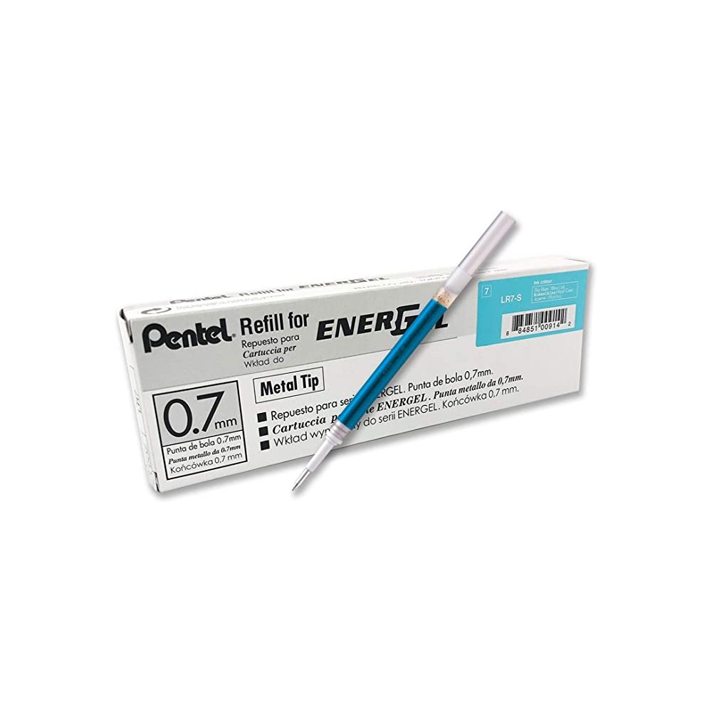 Pentel EnerGel LR7 – Ricariche Per Penna Gel 0,7 Mm – Colore Rosso – Confezione Da 12x3 Pezzi (36 Ricariche)