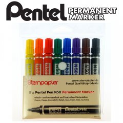 8 bunte Permanent Marker Pentel Pen 2.0 \(N50-8S\)