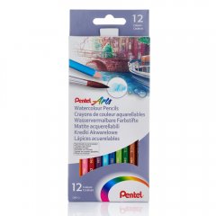 12 wasservermalbare Pentel Künstlerbuntstifte im Set 12 wasservermalbare Pentel Künstlerbuntstifte im Set