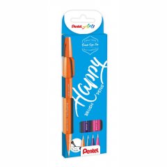 4er Set Pentel Faserschreiber Sign Pen Brush mit Pinsel