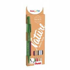 4er Set Pentel Faserschreiber Sign Pen Brush mit Pinsel