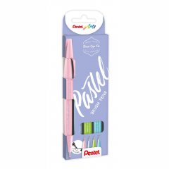 4er Set Pentel Faserschreiber Sign Pen Brush mit Pinsel