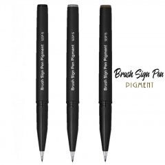 Pentel Faserschreiber Sign Pen Brush Permanent mit Pins