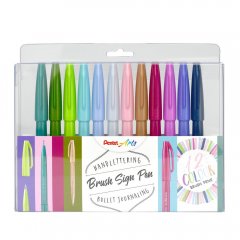 Pentel SES15-12 Brush Sign Pen, Basic-Sortierung