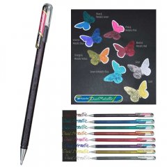 Pentel Tintenroller Hybrid Dual Metallic Glitter Gel K110 Pentel Tintenroller Hybrid Dual Metallic Glitter Gel K110