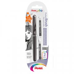 Pentel Pinselstift Pocket Brush Set mit 2 Patronen Pentel Pinselstift Pocket Brush Set mit 2 Patronen