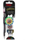 Gelstifte Metallic Pentel Hybrid – Dual Metallic – Liquid Gel Tintenroller – K110 – Blau/ Metallic Gold – 3 Stück Glitzer Gelstifte Set