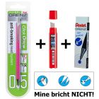 Pentel SET Druckbleistift ORENZ + AinSTEIN Minen + Radierer Pink