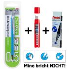 Pentel SET Druckbleistift ORENZ + AinSTEIN Minen + Radierer Hellblau