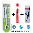 Pentel SET Druckbleistift ORENZ + AinSTEIN Minen + Radierer Wei�